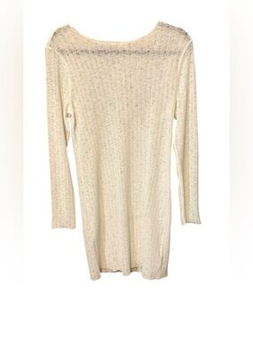 AFTER MARKET Sheer White Knit Cover Up Dress Large Lightweight Beach Boho